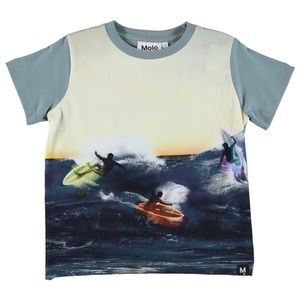 Brand new with tags, Molo boys Night Surf print tee size 5/110cm